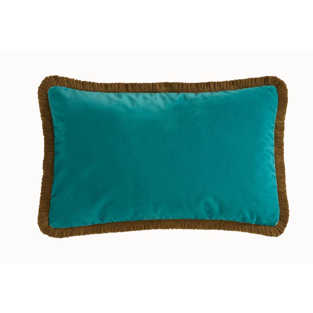 Jungle Palms Fringed Hem Cushion by Emma J Shipley in Teal Green30x50 – image 3