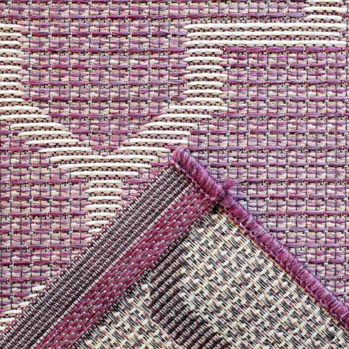 Newquay Geometric Trellis Flatweave Outdoor Rugs 96003 8007 Purple – image 2