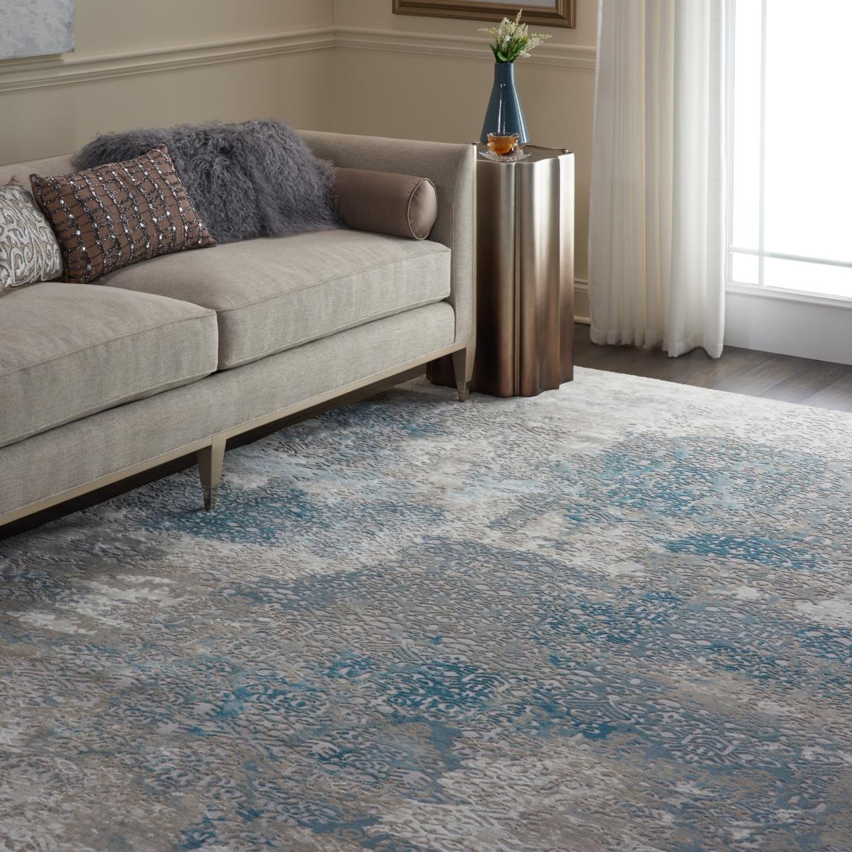Karma Rugs KRM07 in Ivory and Light Blue – image 1