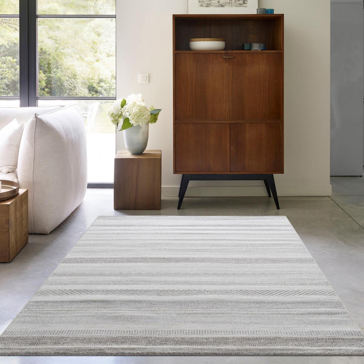 Nomad Boho Striped Rugs 26003 6262 in Beige 200x290cm – image 1
