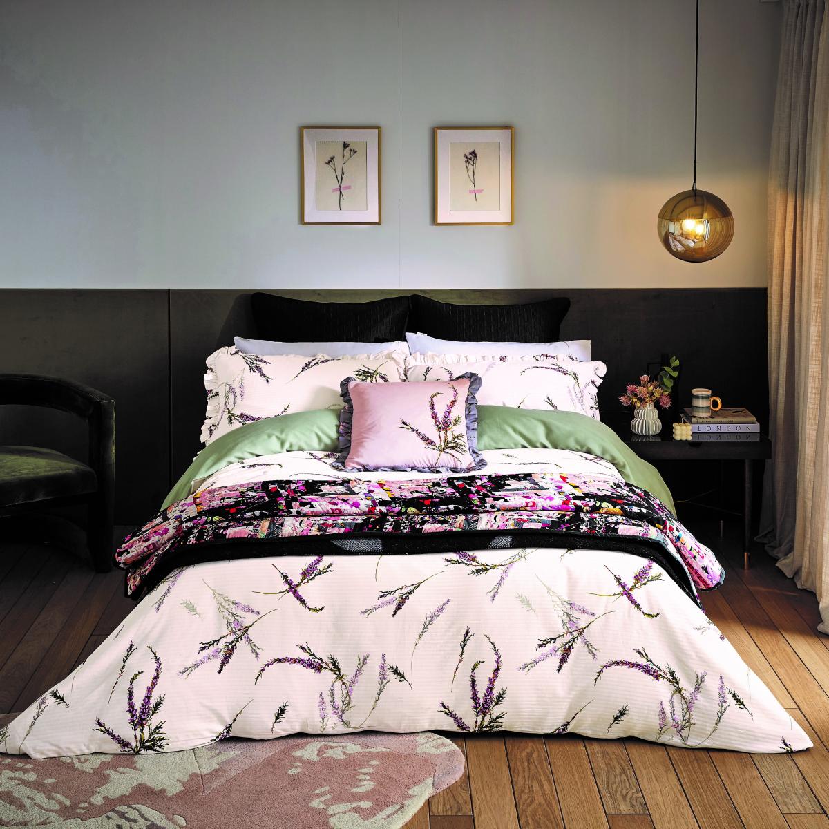 Heather Floral Bedding Duvet Cover and Pillowcase by Ted Baker in Blush Pink 200x200cm – image 2