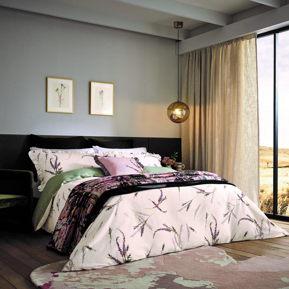 Heather Floral Bedding Duvet Cover and Pillowcase by Ted Baker in Blush Pink 200x200cm – image 1