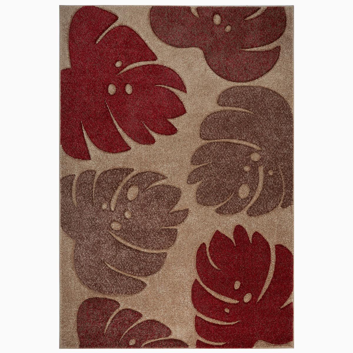 Portland 7155 Q Carved Leaf Rugs in Terracotta Beige Cream 200x285cm – image 5