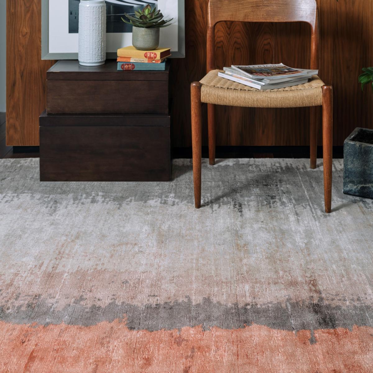 Juno Abstract Rugs in Ginger Orange – image 1