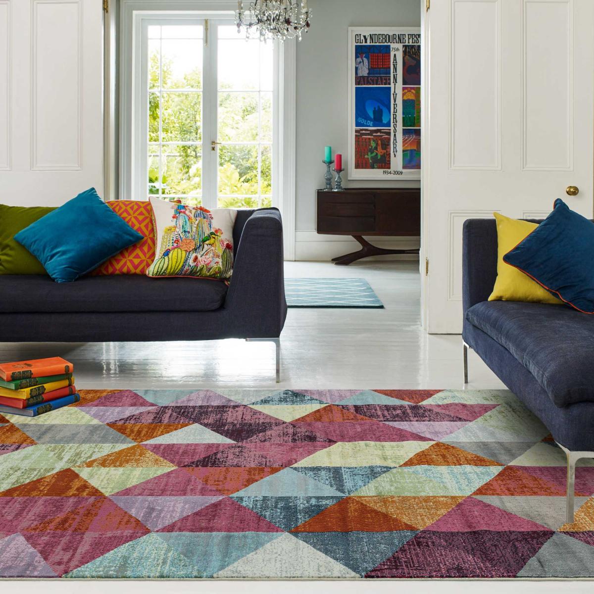Amelie Harlequin Geometric Rugs in AM08 Multi – image 2