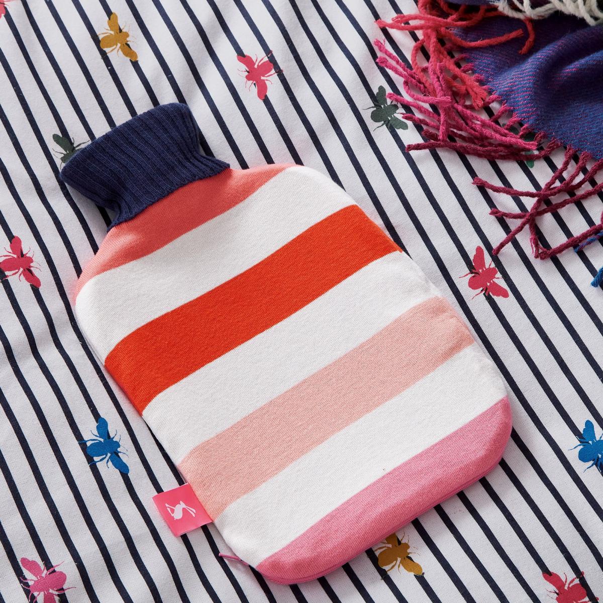 Lighthouse Stripe Hot Water Bottle and Cover by Joules in Pink 2 – image 1