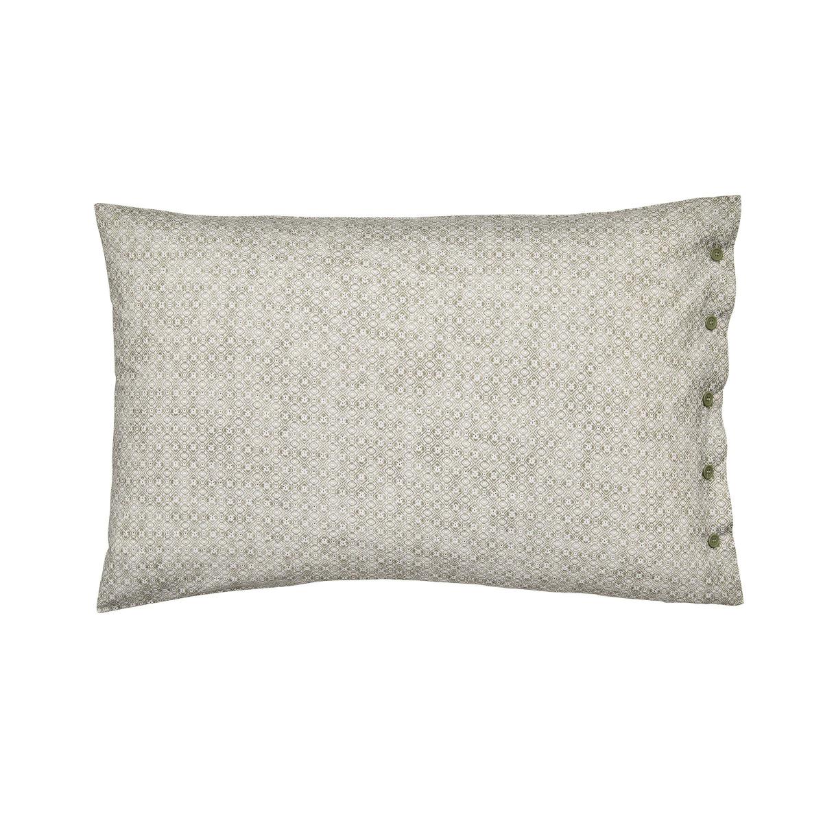 Yuna Striped Geometric Cotton Bedding in Sage Green White 48x74cm – image 4