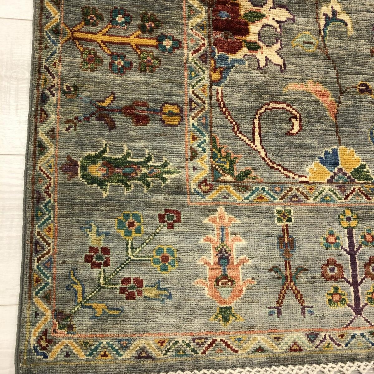 Khurjeen Traditional Hand Knotted Wool Rugs 45587 in Grey Multi 198x126cm – image 2