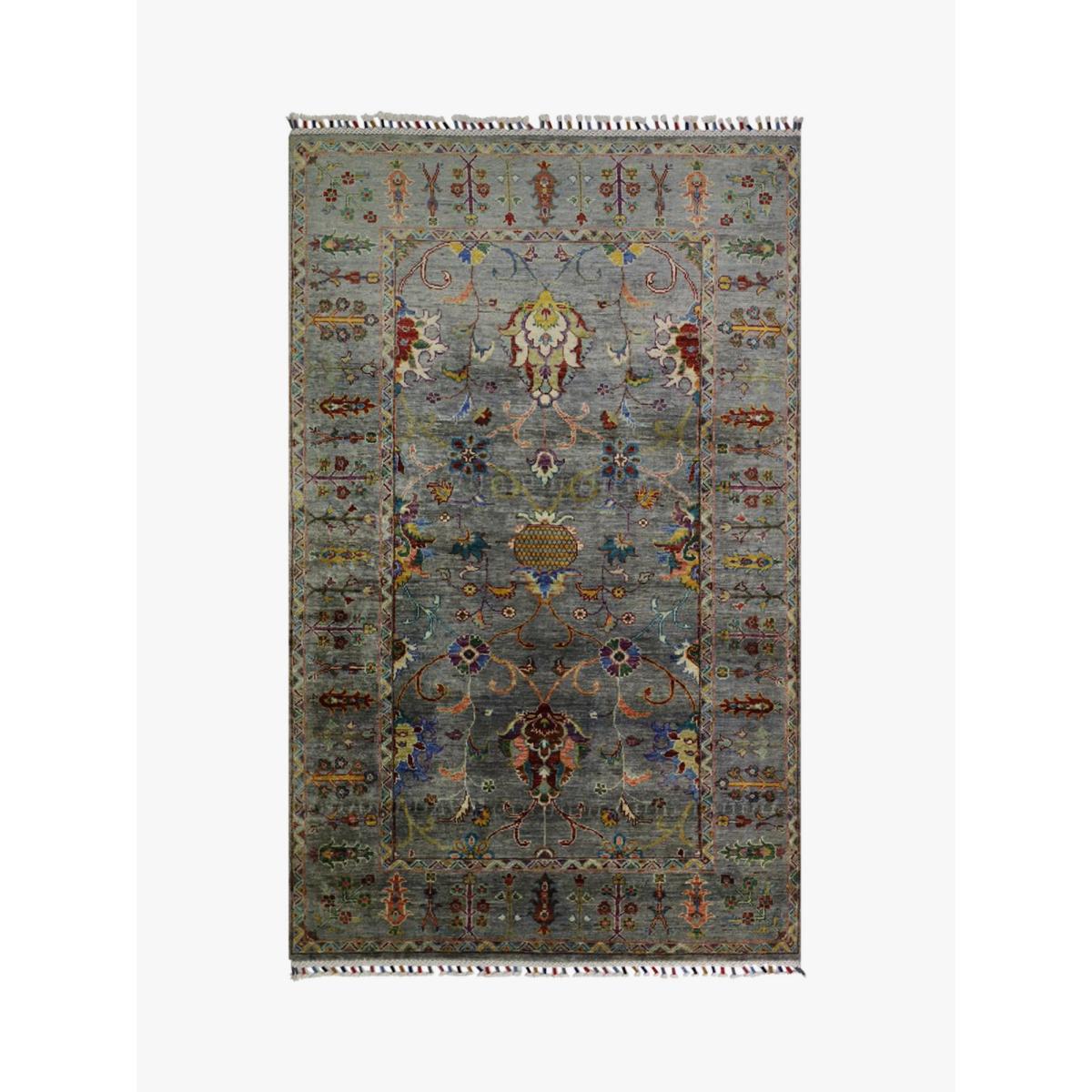 Khurjeen Traditional Hand Knotted Wool Rugs 45587 in Grey Multi 198x126cm – image 4