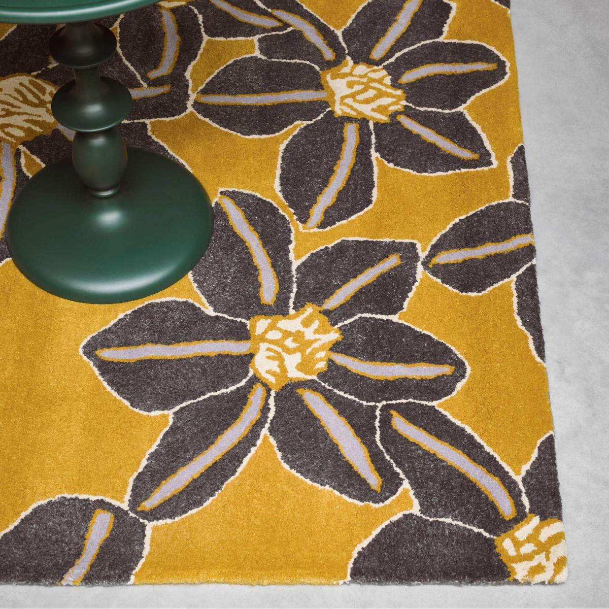 Zakouma Floral Wool Rugs 160606 by Ted Baker in Ochre Yellow – image 2