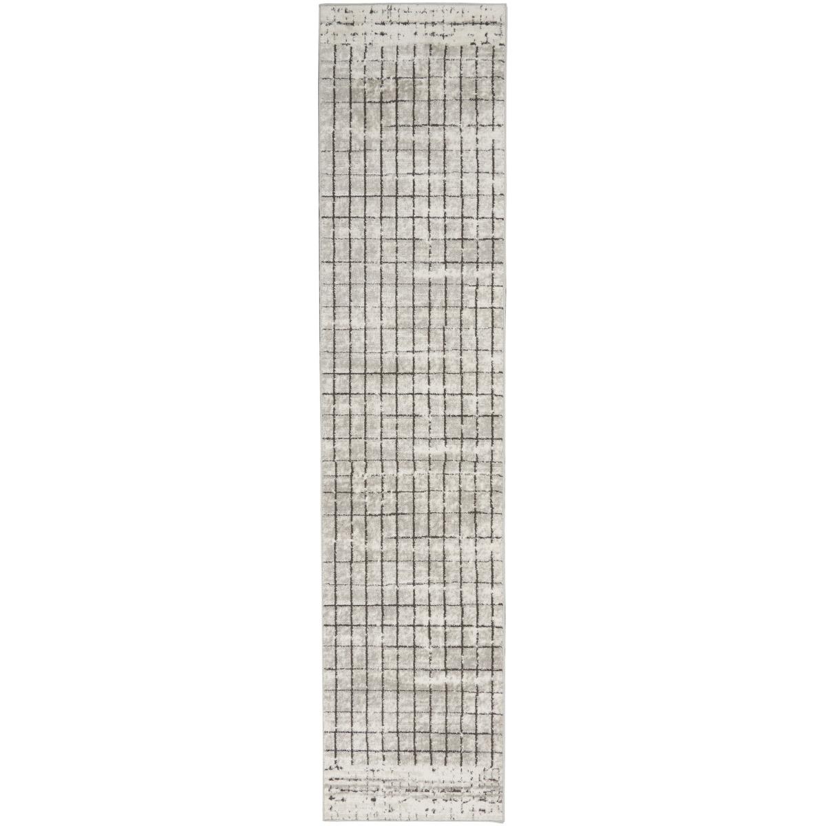 Quarry QUA13 Geometric Distressed Runner Rugs in Ivory Grey by Nourison – image 2