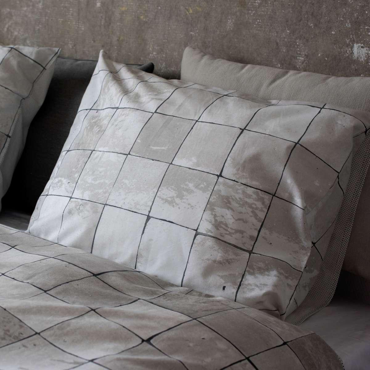 Snurk Tiles Geometric Cotton Bedding Duvet Cover and Pillowcase in Pearl White&nbsp;135X200cm – image 2