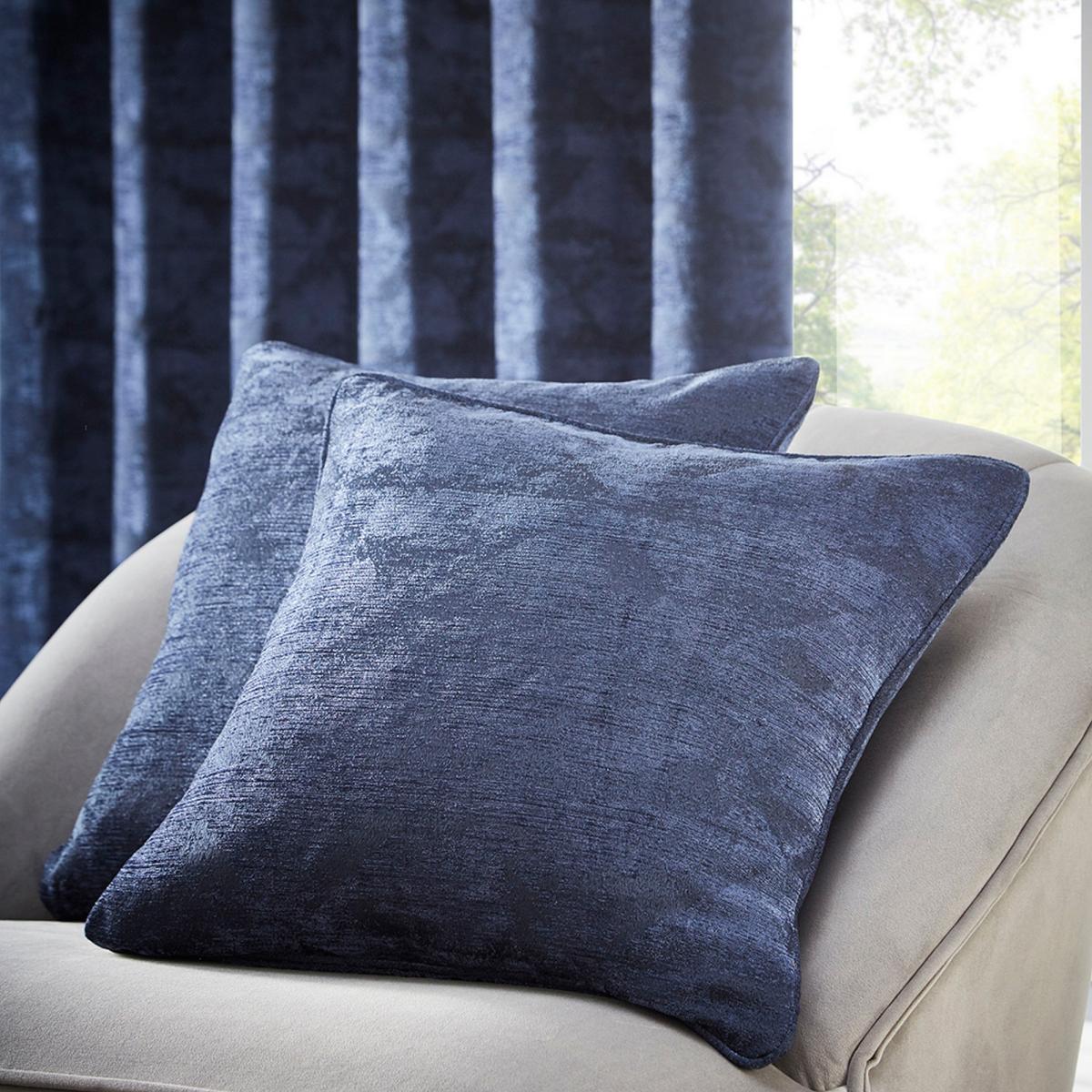Topia Distressed Curtains By Clarke And Clarke in Ink Blue&nbsp;168x183cm – image 3