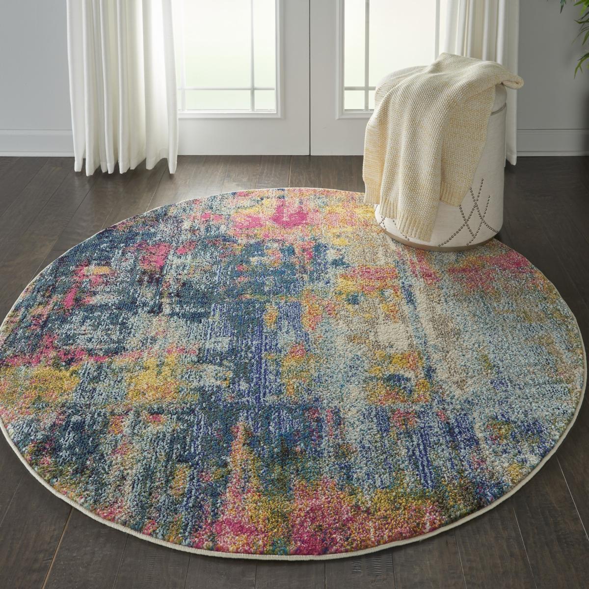 Celestial Modern Abstract Circle Round Rugs CES09 Wave by Nourison 239x239cm – image 2