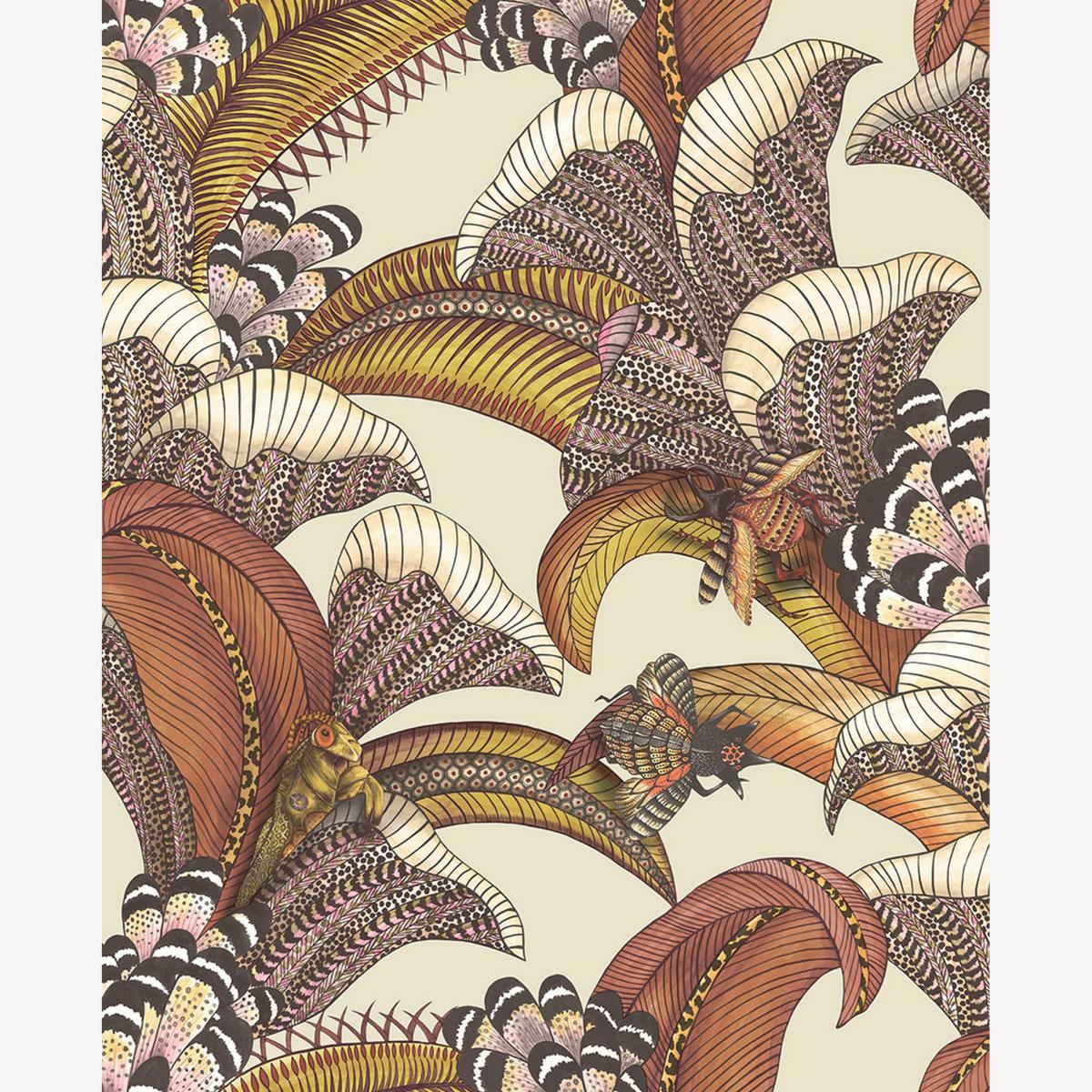 Hoopoe Leaves Wallpaper 119 1004 by Cole & Son in Crimson Red Multi Roll