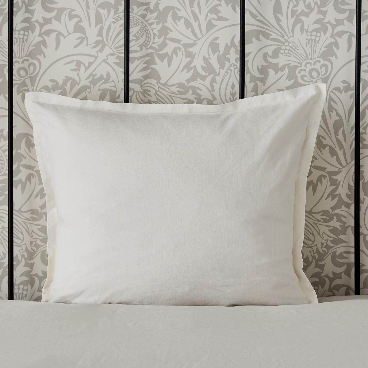 Pure Linen Cotton Plain Dye Bedding by Morris & Co in Silver Grey 65x65cm – image 4