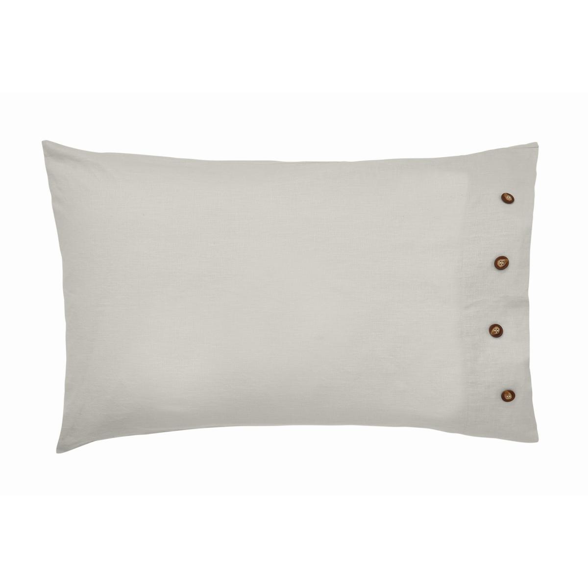 Pure Linen Cotton Plain Dye Bedding by Morris & Co in Silver Grey 65x65cm – image 5