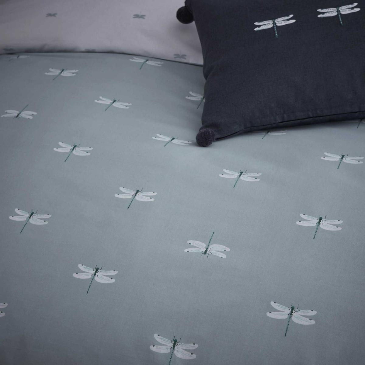 Dragonfly Bedding and Pillowcase By Sophie Allport in Duckegg Blue 137x200cm – image 2