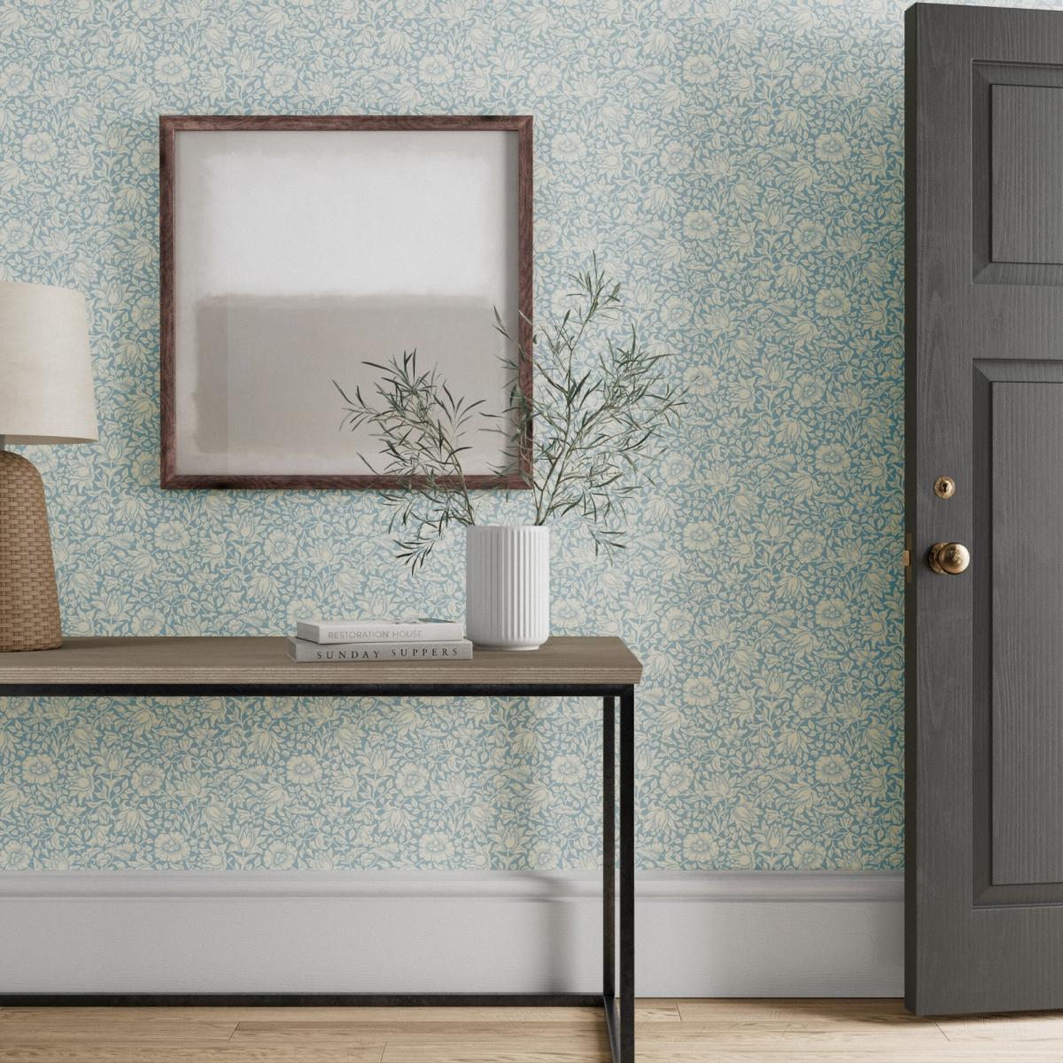 Mallow Wallpaper 217071 by Morris & Co in Powder Blue Roll – image 1