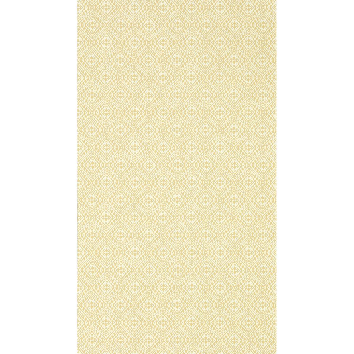 Pinjara Trellis Wallpaper 216786 by Sanderson in Woad Yellow Roll