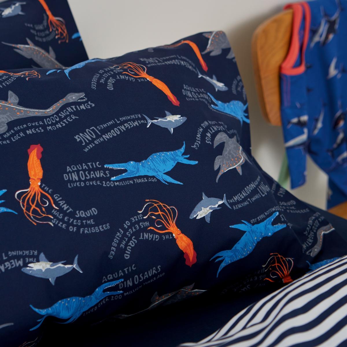 Sea Monsters Cotton Bedding Set by Joules in Navy Blue&nbsp;137x200cm – image 4