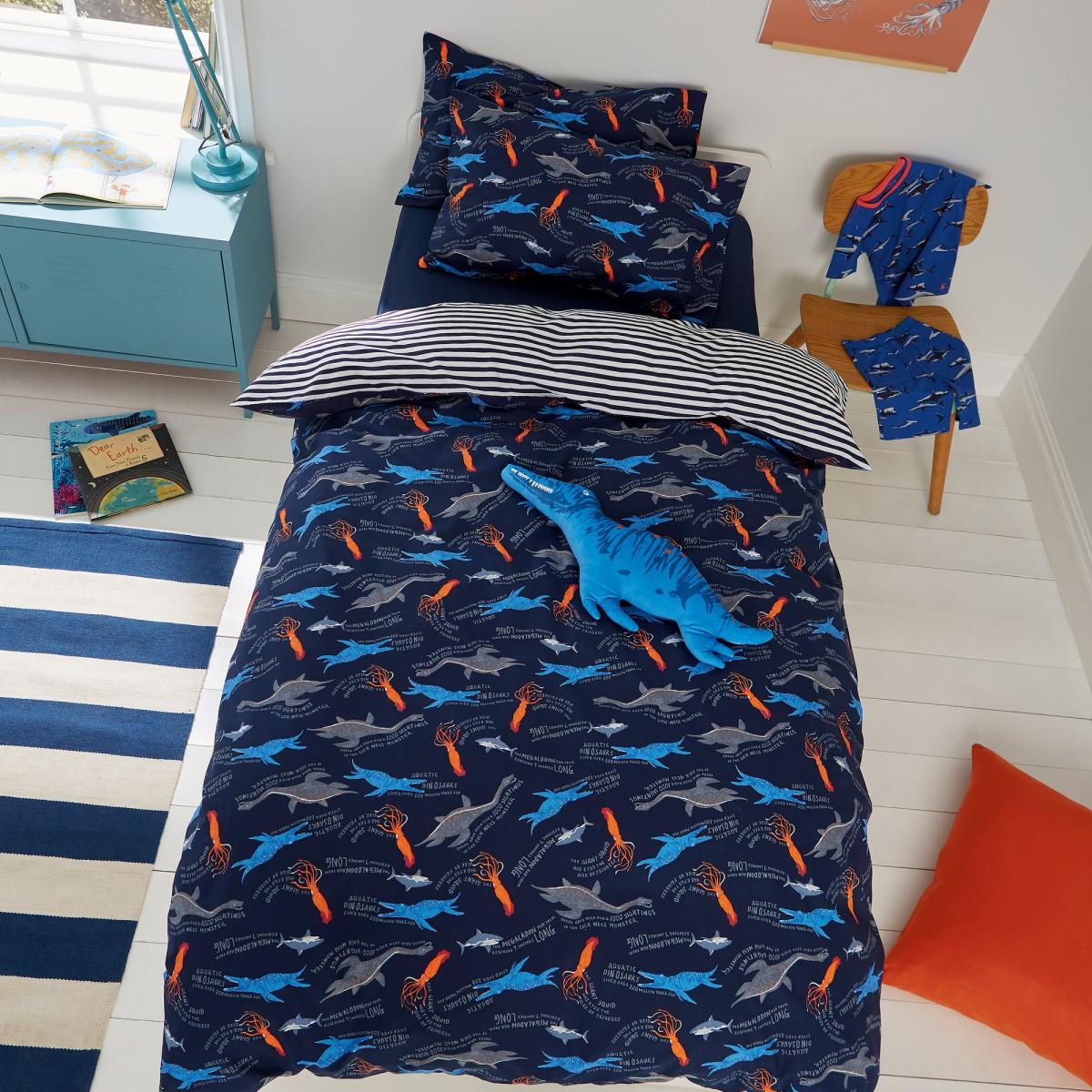 Sea Monsters Cotton Bedding Set by Joules in Navy Blue&nbsp;137x200cm – image 5