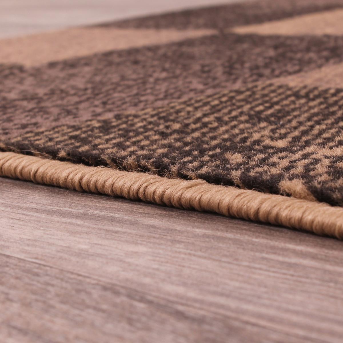 Squares Geometric Rugs in Taupe Brown 60x110cm – image 3