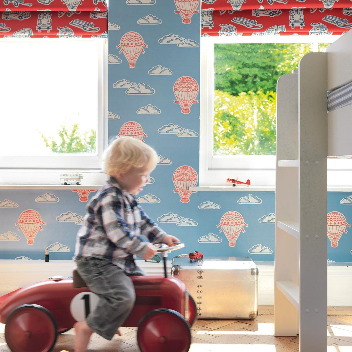 Balloons Wallpaper 214030 by Sanderson in Sky Blue Red Roll – image 2