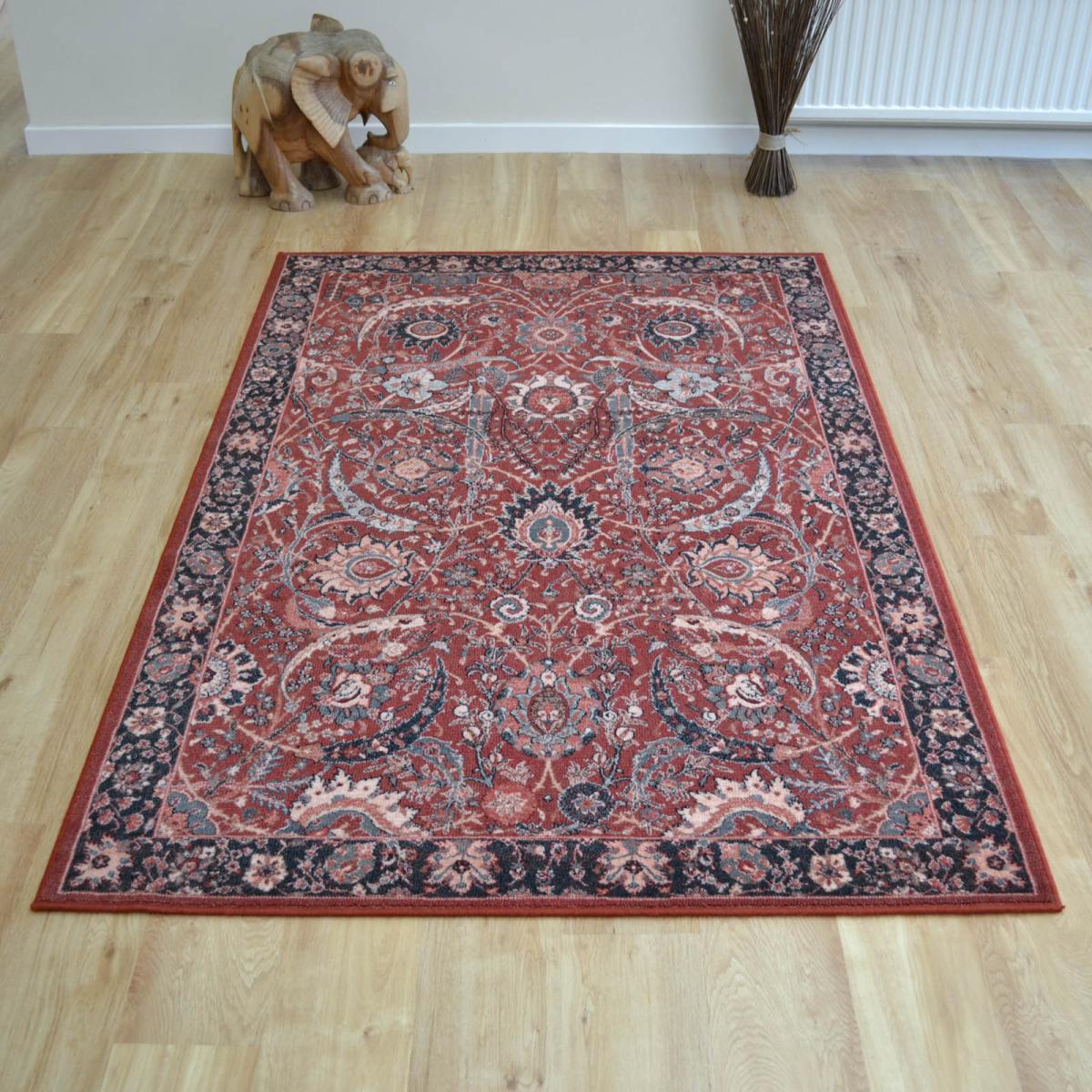 Royal Kashqai Traditional Wool Rugs in 4335 300 Brick Red 160x240cm – image 5