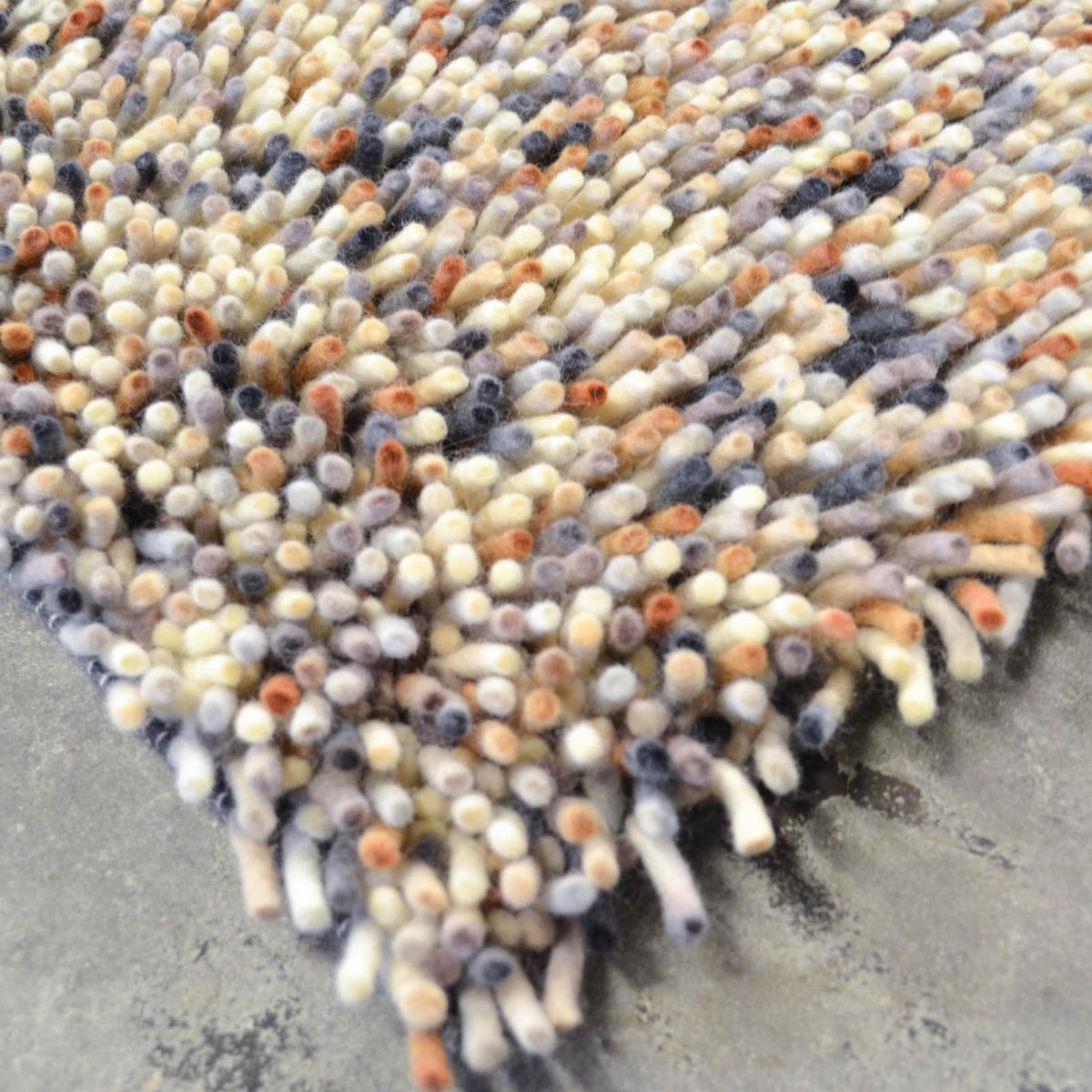Brink and Campman Rocks Mix Shaggy Wool Rugs 70401 Putty – image 2