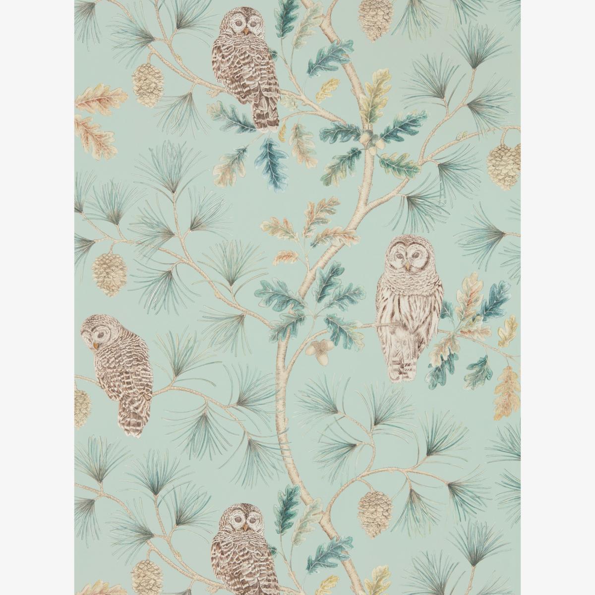 Owlswick Wallpaper 216595 by Sanderson in Whitstable Blue Roll