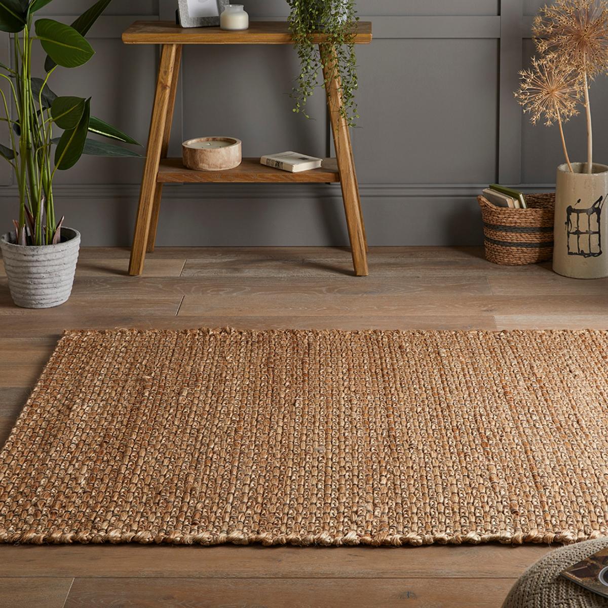 Salford Chunky Jute Modern Rugs in Natural 80x150cm – image 1