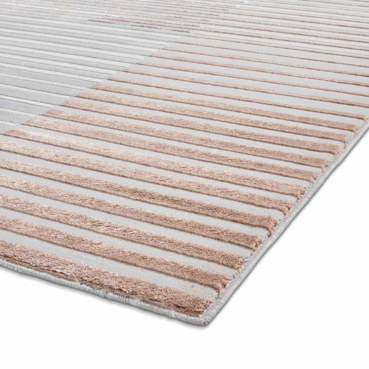 Apollo 2681 Modern Geometric Block Rugs in Grey Rose Pink160x220cm – image 4