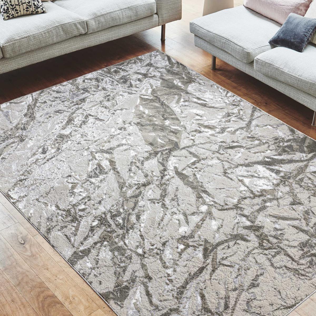 Aurora Satin AU09 Modern Abstract Rugs in Gold Yellow – image 1
