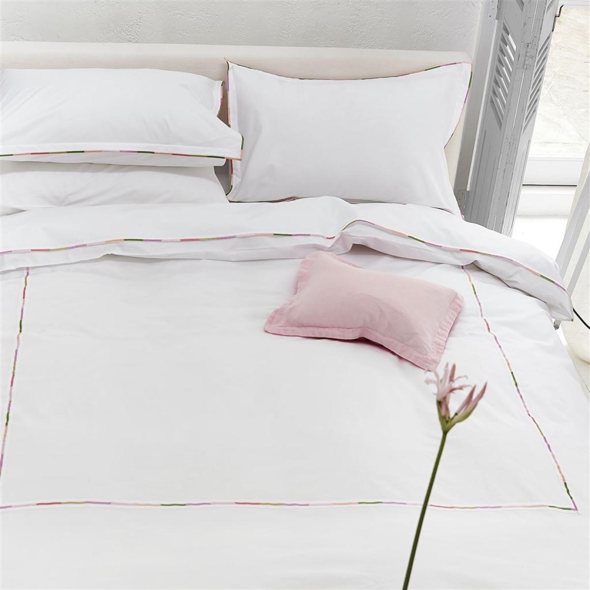 Pimlico Plain Duvet Cover and Pillowcase in Peony Pink by Designers Guild Bedding 220x230cm – image 2