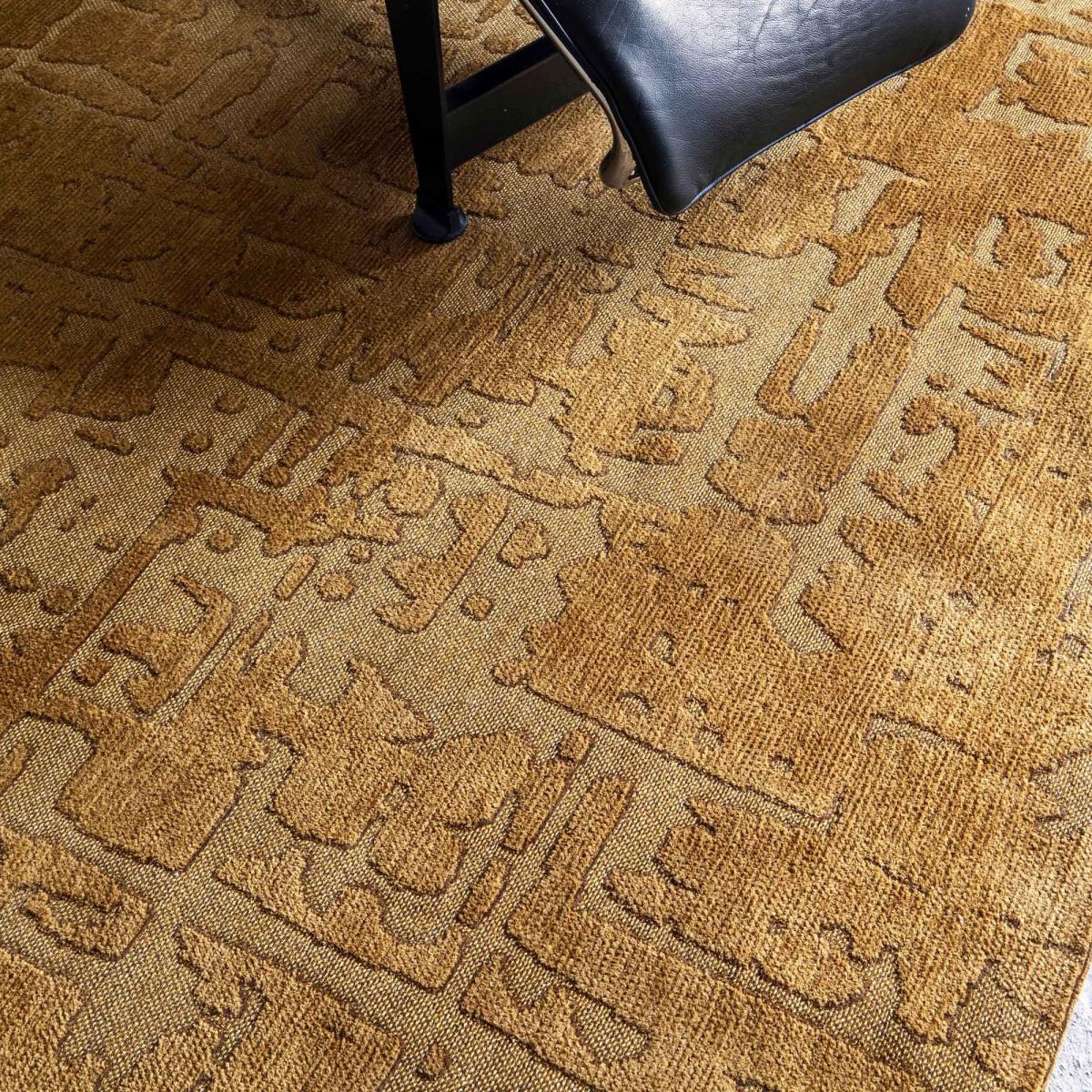 Louis De Poortere Abstract Structures Baobab Rugs 9201 in Madagascar Gold 80x150cm – image 2