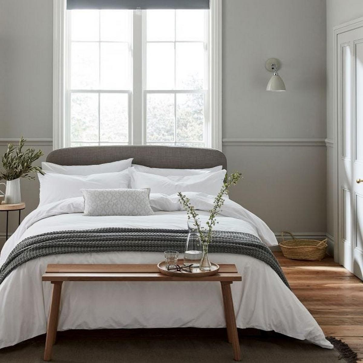 Calm Plain Cotton Bedding Duvet Cover and Pillowcase in White 140x200cm – image 2