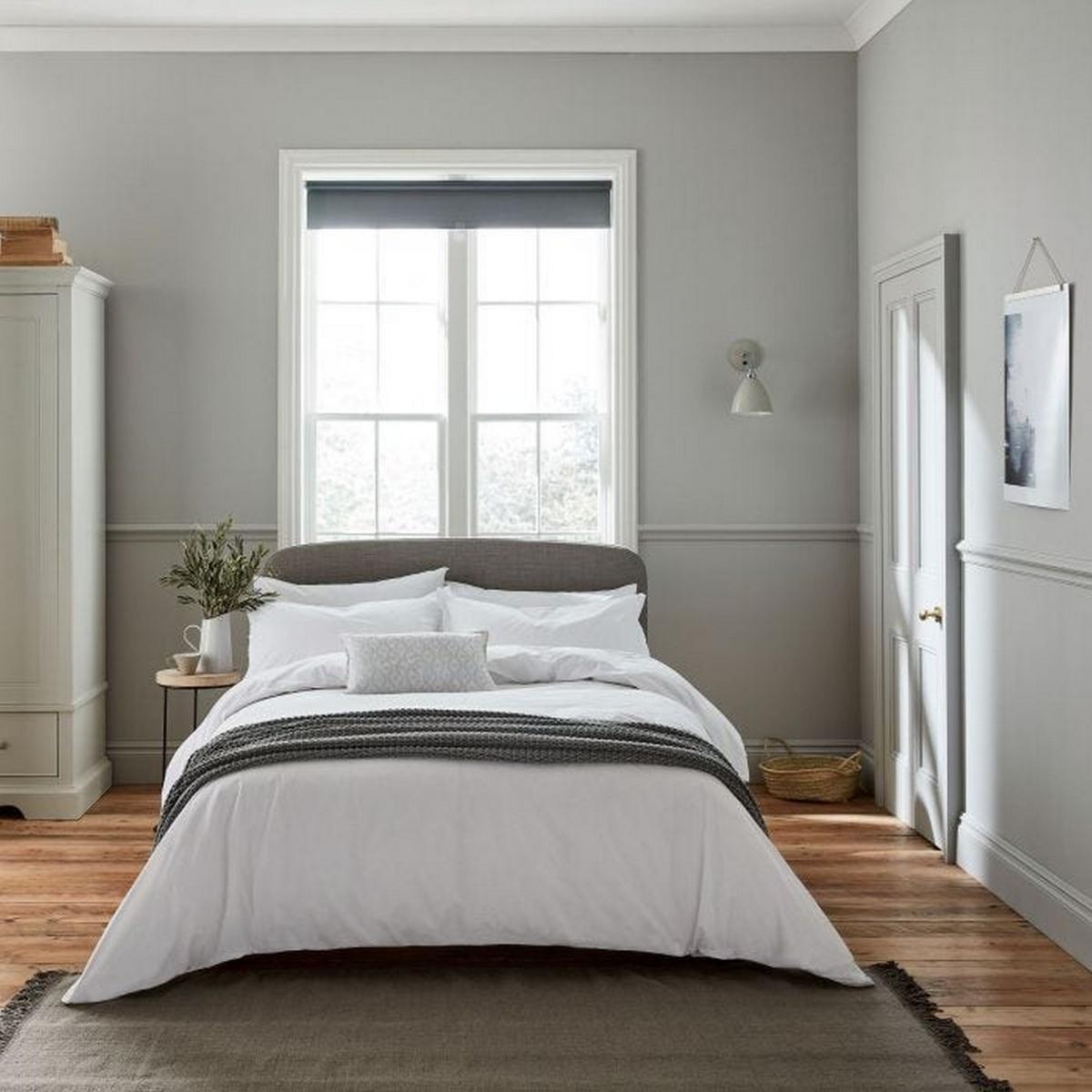 Calm Plain Cotton Bedding Duvet Cover and Pillowcase in White 140x200cm – image 3