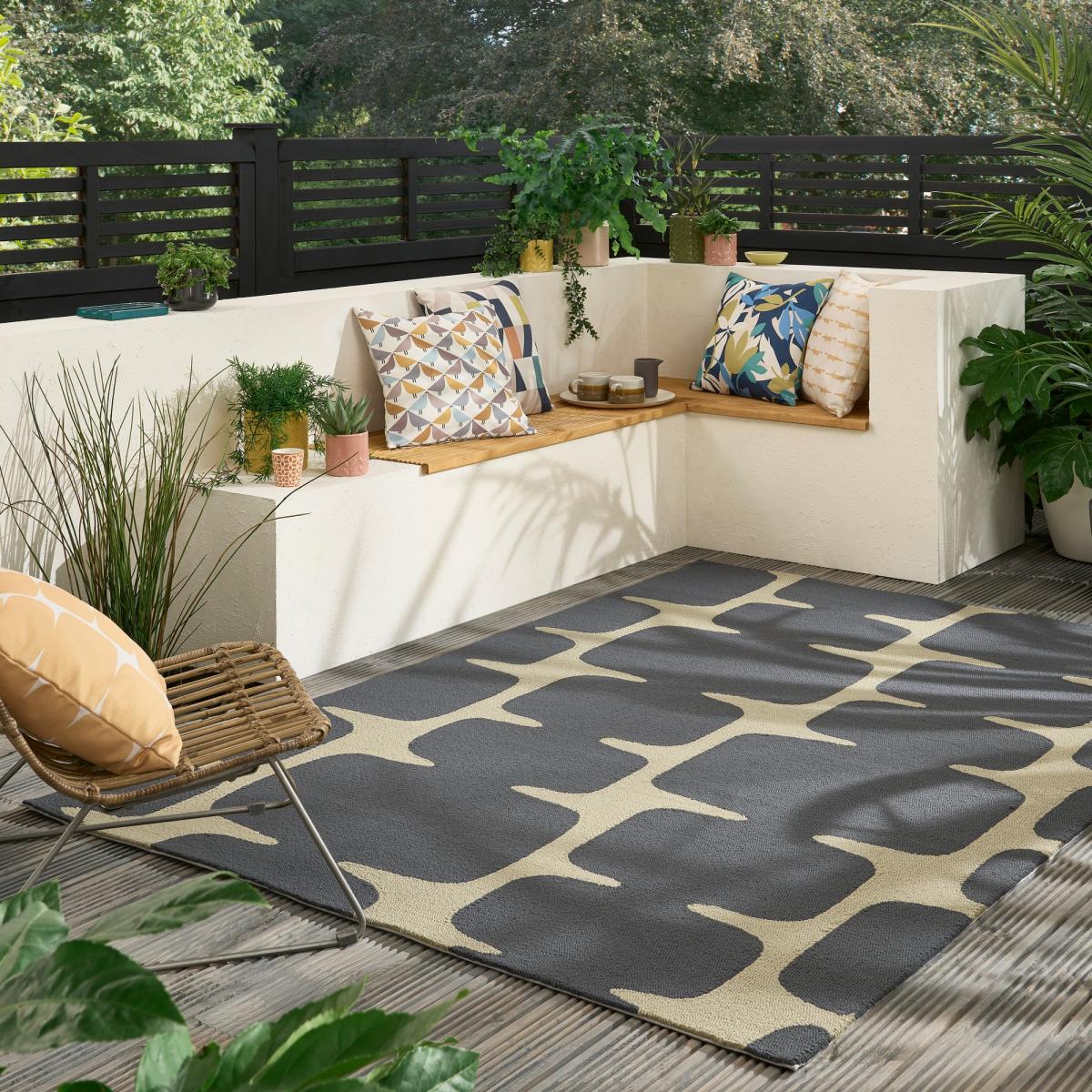 Lohko Indoor Outdoor Rugs 425805 by Scion in Liquorice Black – image 2