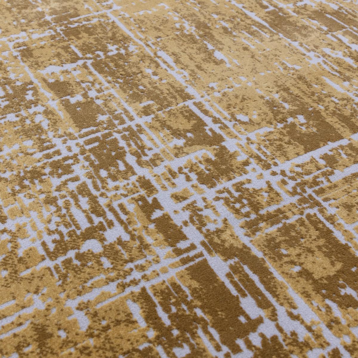 Kuza Abstract Modern Distressed Rug in Gold 120x170cm – image 2