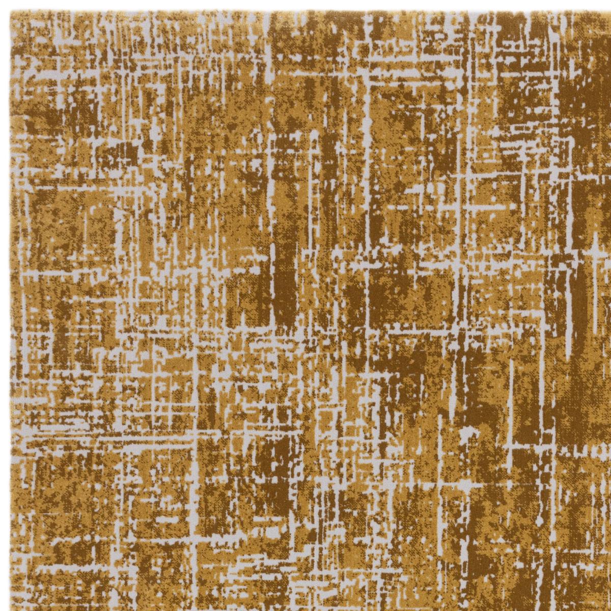 Kuza Abstract Modern Distressed Rug in Gold 120x170cm – image 4