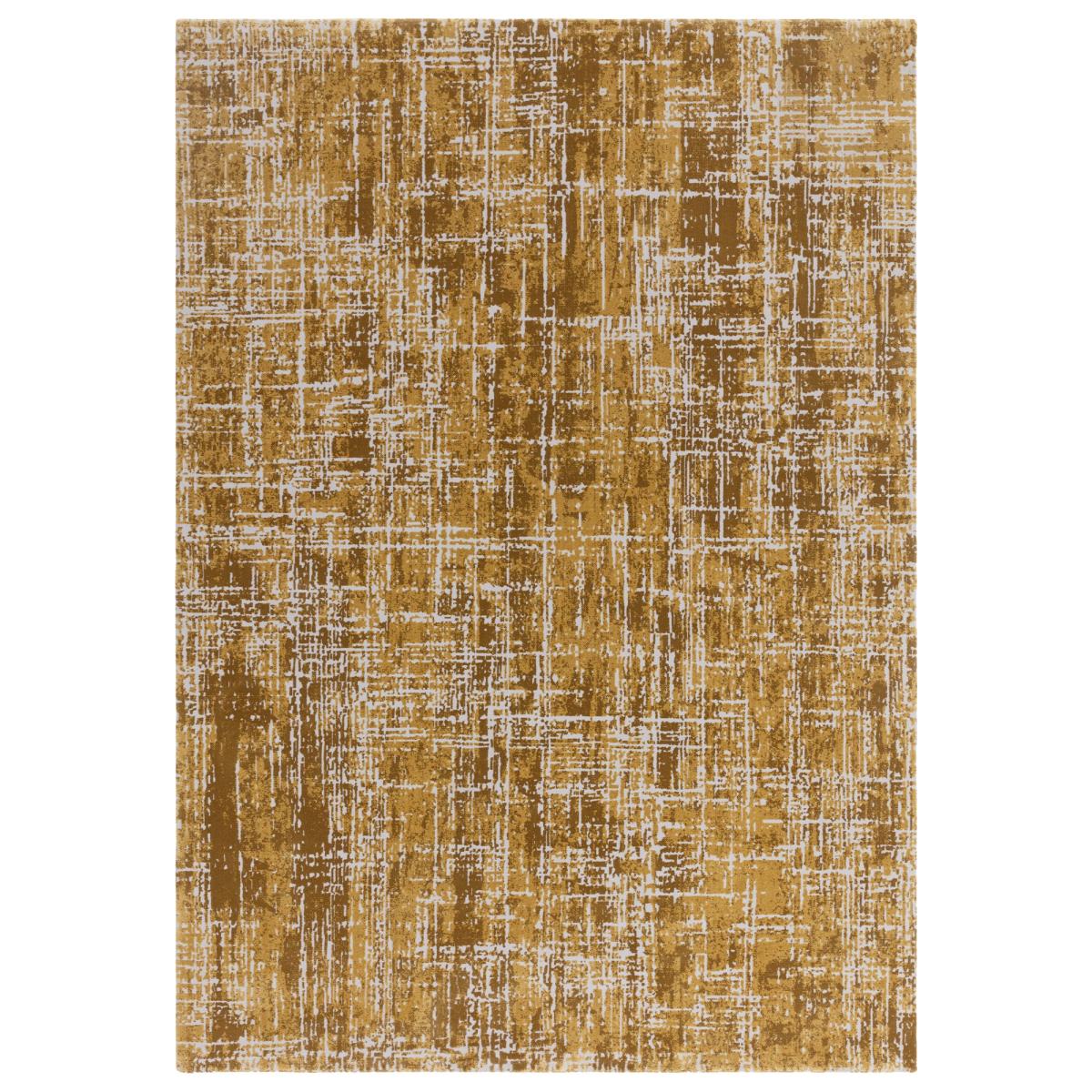 Kuza Abstract Modern Distressed Rug in Gold 120x170cm – image 5