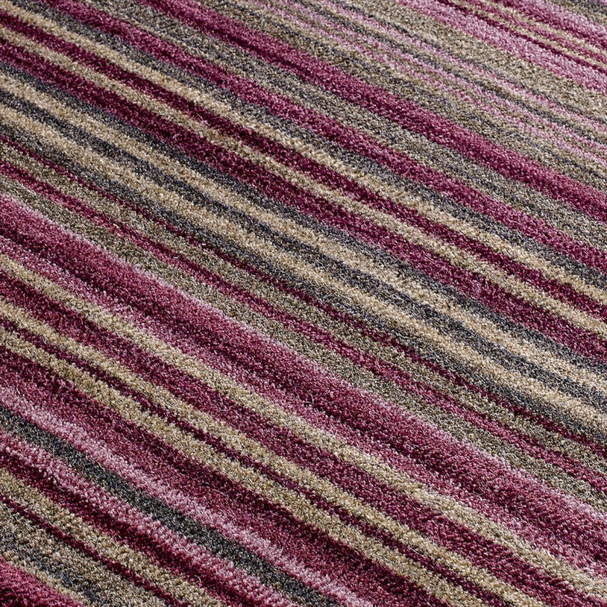 Carter Modern Stripe Wool Rugs in Berry Purple&nbsp;120x170cm – image 3