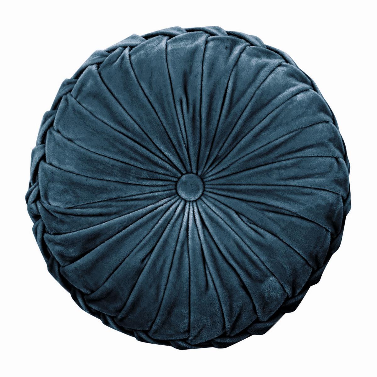 Rosanna Velvet Circle Cushion by Laura Ashley in Dark Seaspray Blue35x14cm – image 2
