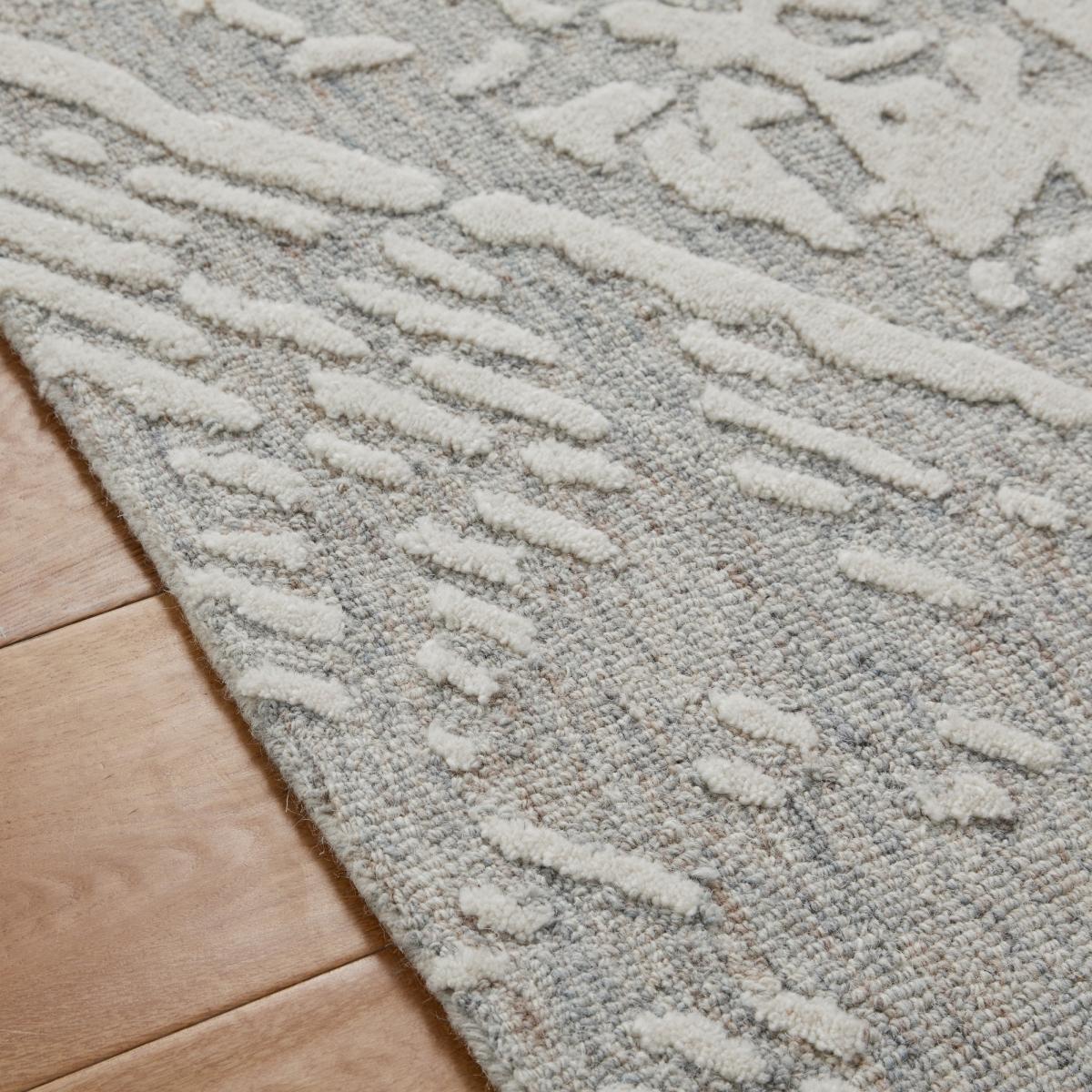 Hampton Tokyo Contemporary Abstract Wool Rug in Grey Ivory160x230cm – image 2