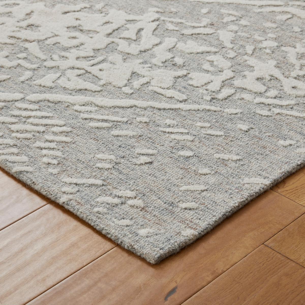 Hampton Tokyo Contemporary Abstract Wool Rug in Grey Ivory160x230cm – image 3