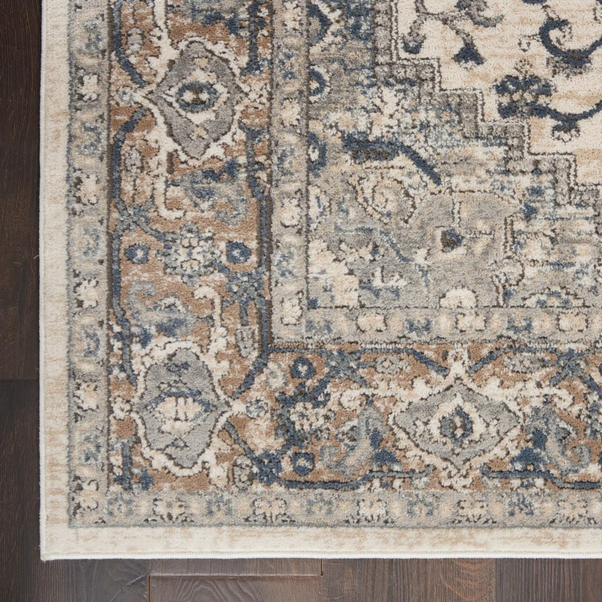 Quarry QUA05 Traditional Distressed Runner Rugs in Ivory Grey66x305cm – image 2