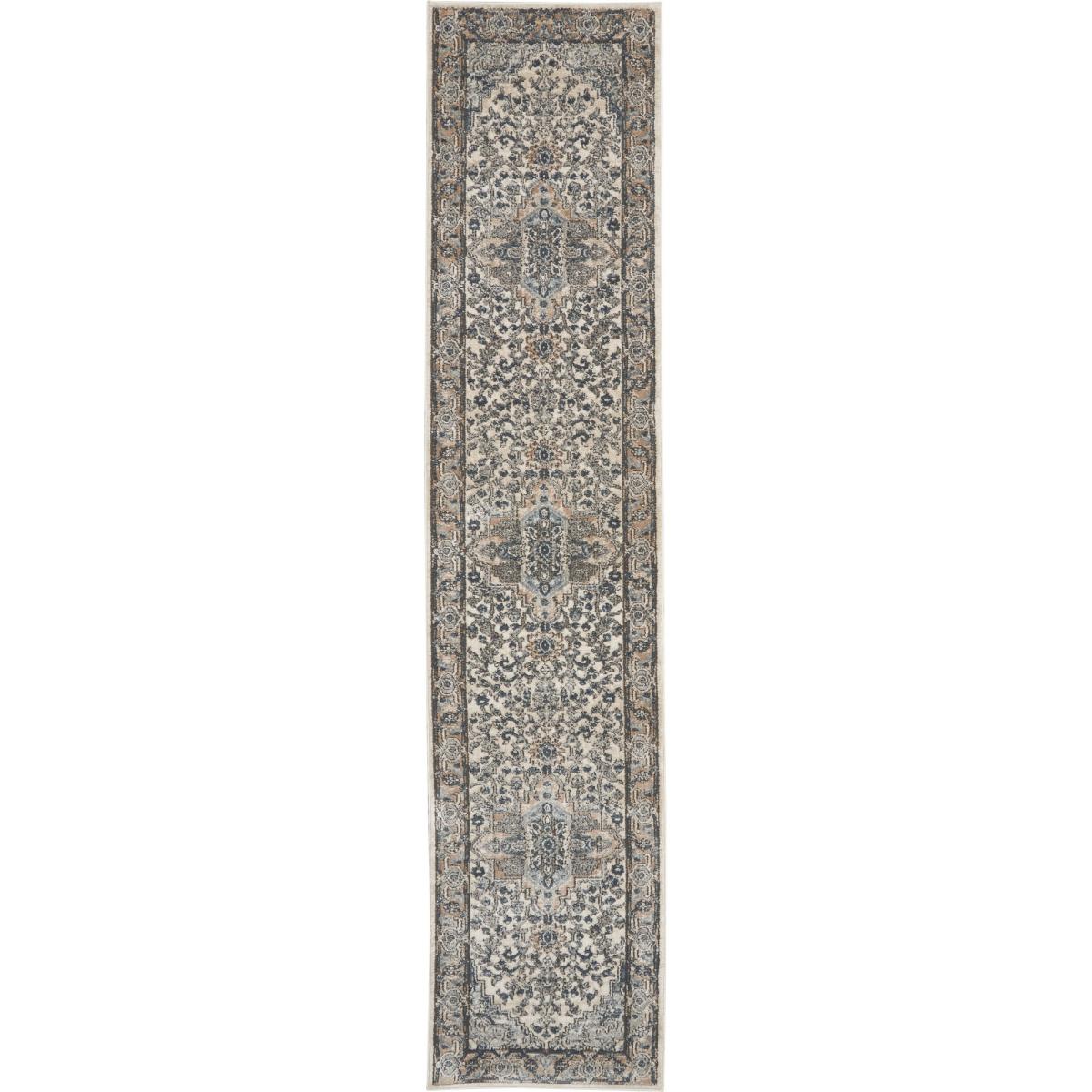 Quarry QUA05 Traditional Distressed Runner Rugs in Ivory Grey66x305cm – image 5