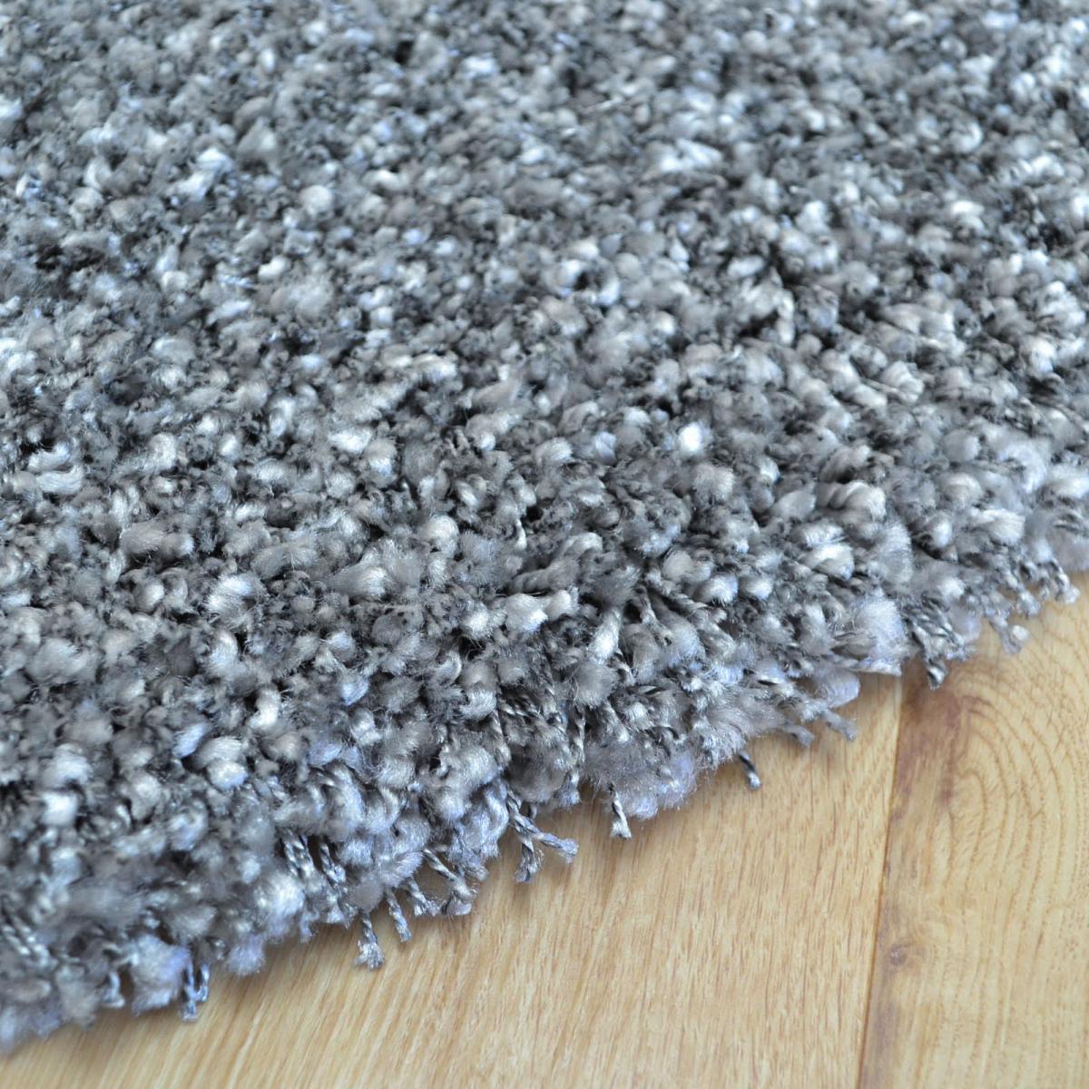 Twilight Speckled Shaggy Circle Rugs 39001 9999 in Silver 160x160cm – image 3