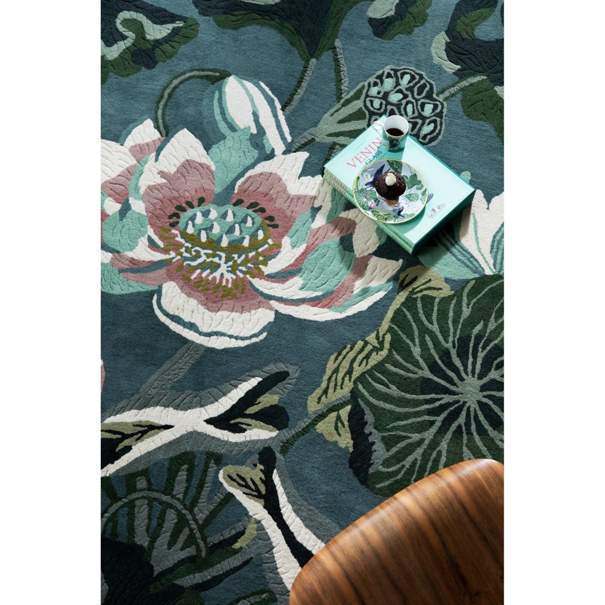 Waterlily Wool Rugs 38608 by Wedgwood in Midnight Pond Blue – image 2